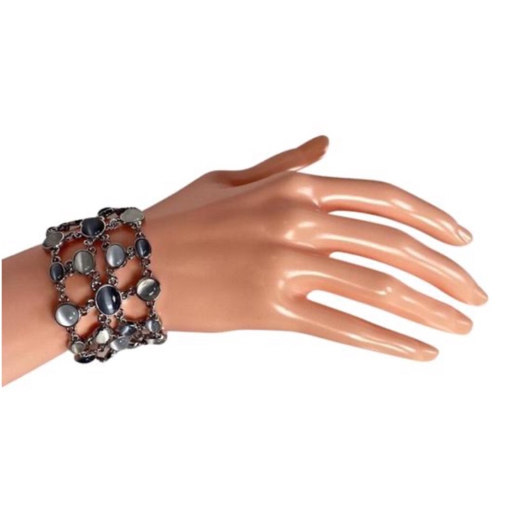 Banana Republic Grey Stones Silver Tone Bracelet